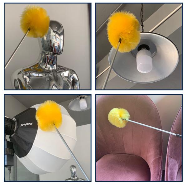 Telescopic PP Microfiber Ceiling Fan Cleaner Duster With Aluminum Pole