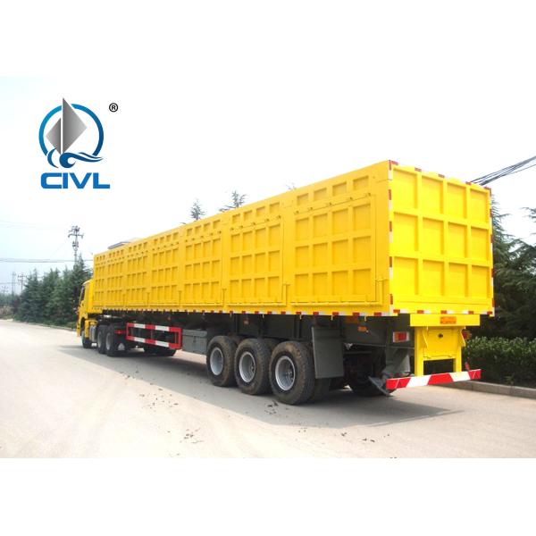 Three Axle Side Dump Semitrailer / 60 - 80 Tons Dump Truck SINOTRUK Brand