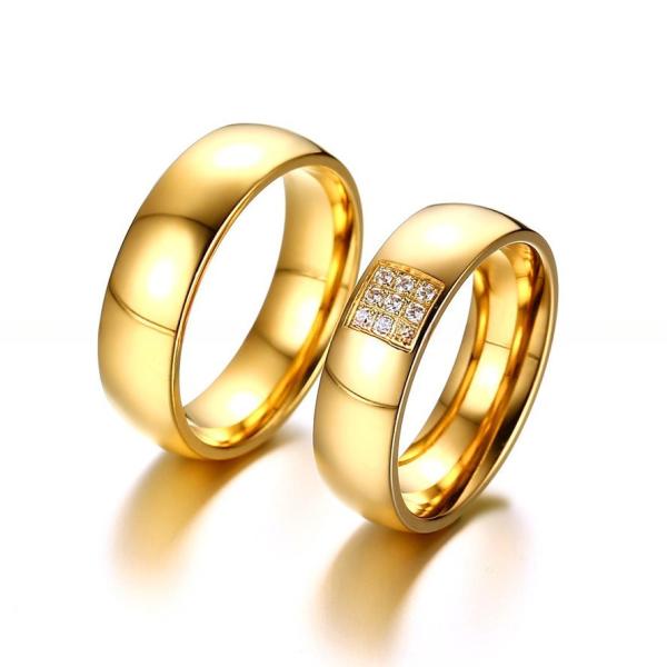 18K Gold Cz Stainless Steel Rings Third Party Appraisal For Womens Mens Wedding