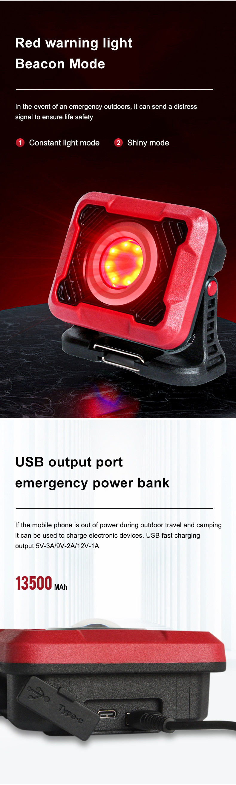 Super Bright Portable Survival Led Camping Light High Power 15w Lamp For Outdoor