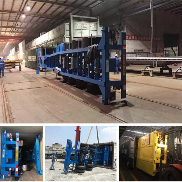 White 4 Axle Intermodal Container Chassis JOST Fixed Skeletal Trailer