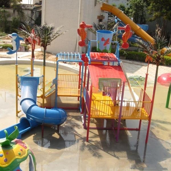 Safety Small Scale Children Outdoor Water Playground With Fiberglass Water Slide