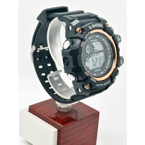Digital Display Round Men Quartz Watch With Durable Buckle Clasp