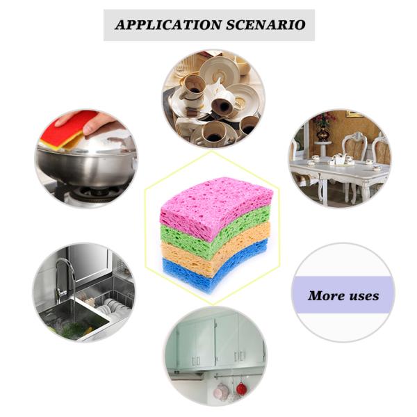 Eco-Friendly Cellulose Sponge Scourer for Kitchen Cleaning