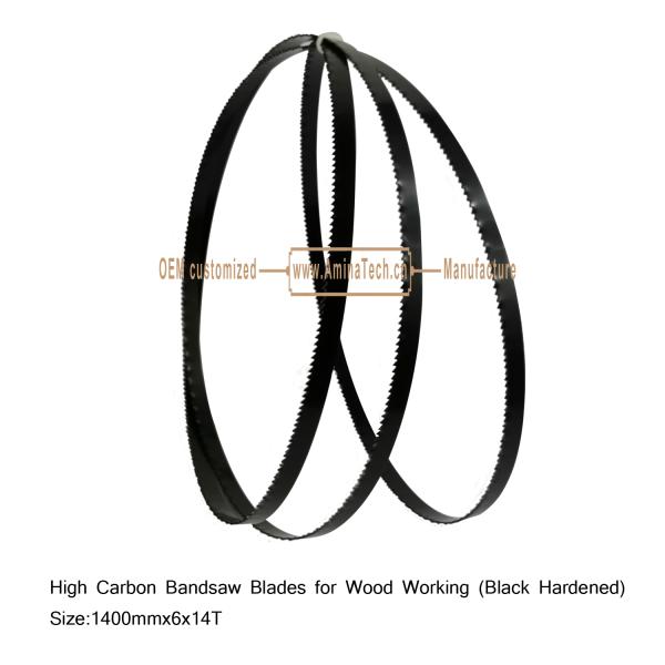 High Carbon Bandsaw Blades for Wood Working (Black Hardened) Size:1400mmx6x14T