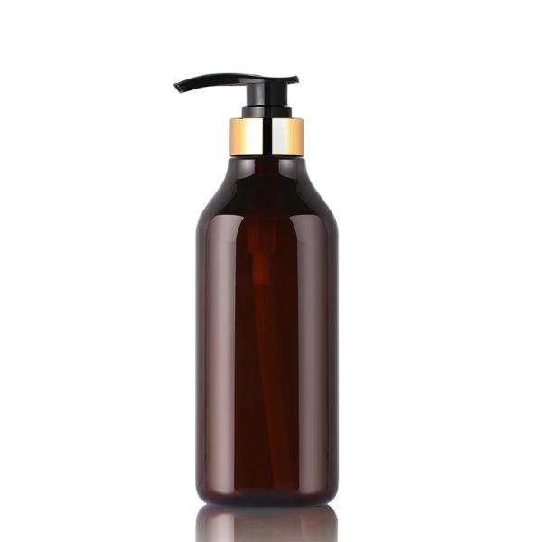 Luxury amber 200ml 300ml 400ml 1000ml Boston body lotion cosmetic unique shampoo bottle gold top