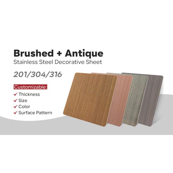 201 304 0.8MM Thick 4x8 Black Color brushed stainless steel sheet metal