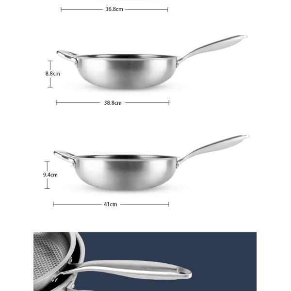 Induction Stovetop Frying Pan Honeycomb Coating Non Stick Stainless Steel