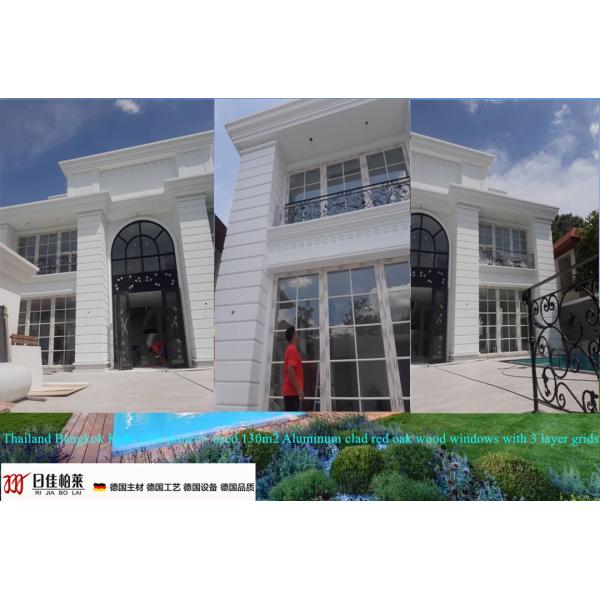 5mm Glass Airtightness Composite Wood Aluminum Windows EPDM 6063 -T5