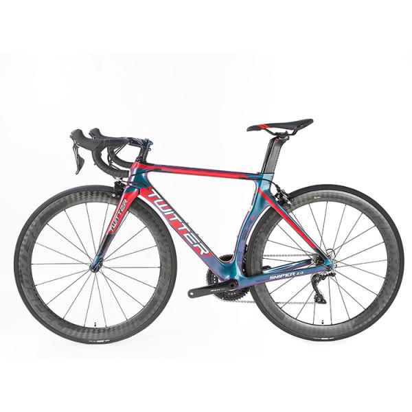 Holographic Frame Carbon Fiber Road Bike With Carbon Rim 22 Speed