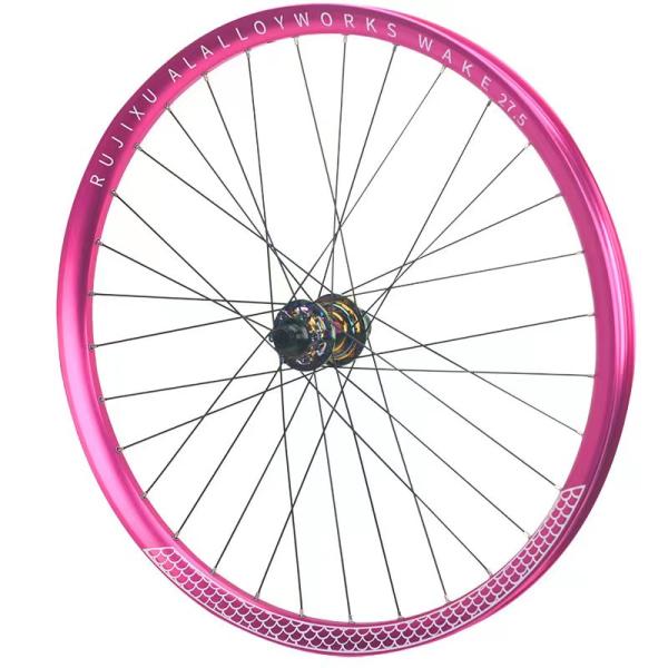 Pink Finishing 26" Mountain Bike Wheelset AM DH 32H Spoke Hole Dirt Bike Wheelset Aluminium Alloy