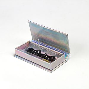 China Paper Eyelash Packaging Boxes Holographic Lash Box With Logo Custom on sale