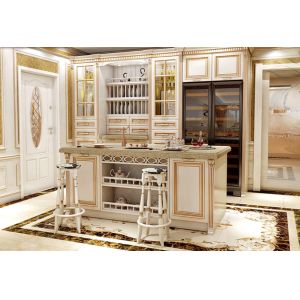 China Clear Lacquer Solid Wood Kitchen Cabinets Simple Design Kitchen Furniture on sale