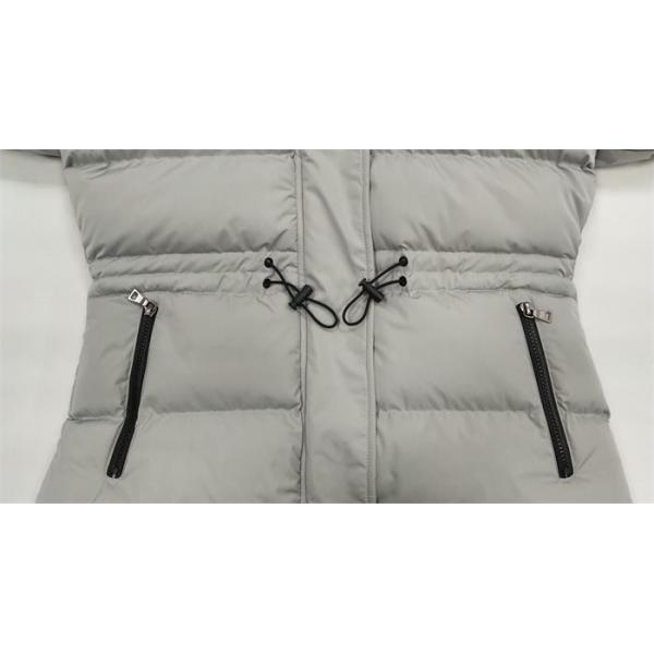 Padded Hooded Drawstring Jacket Womens Long Lightweight Puffer Coat