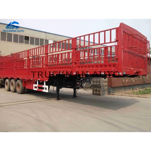 Heavy duty 60 Tons Fence Semi Trailer ABS System For Bulk Cargo Transport