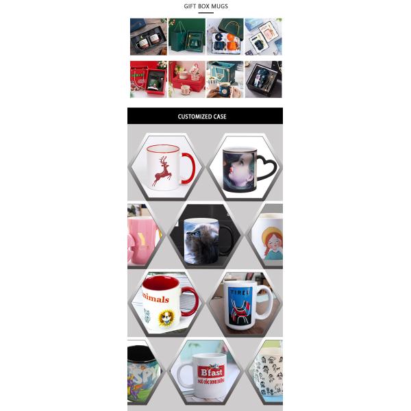 11 Oz Porcelain Ceramic Coffee Cups White Color With Custom Logo