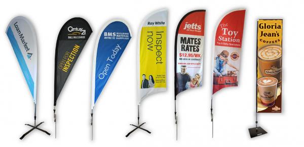 230gsm Polyester Custom Beach Flag Wind Resistant For Promotion Event