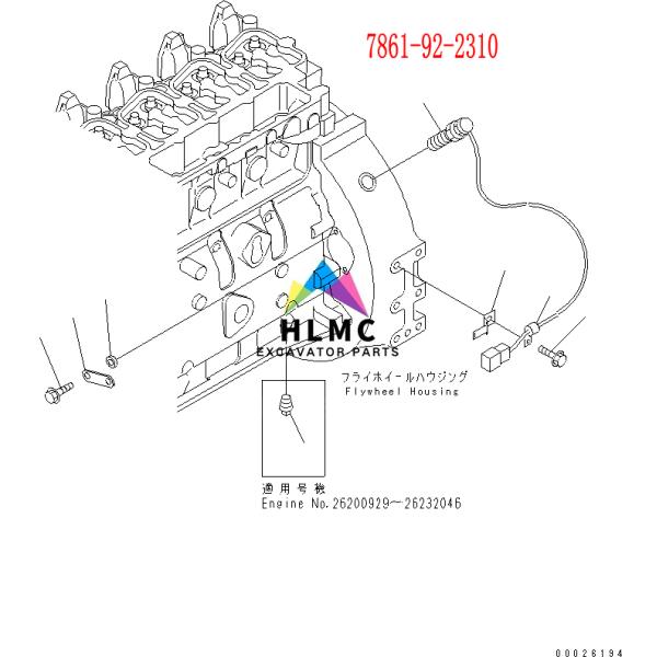 7861-92-2310 Komatsu Excavator PC200-5 PC200-6 PC220-6 6D102 Engine Revolution Speed Sensor