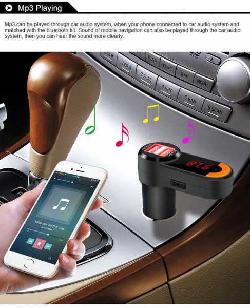 Universal Smartphone Charger / Bluetooth Car Stereo Adapter 30*30*62mm