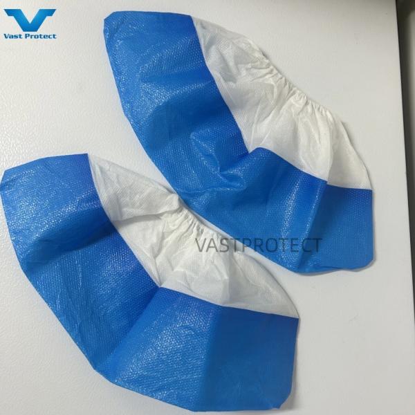 PP+CPE Anti-Slip Blue&White Wholesale Disposable Protection Shoe Cover