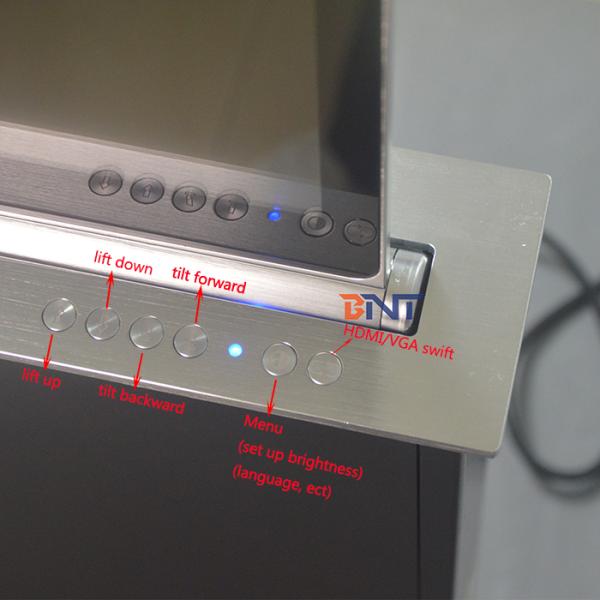 Conference Table Pop up LCD Monitor Lift BNT 17 3 Retractable Touch Screen