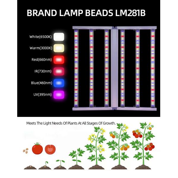 Dual Channel 700W UV Indoor Plant Light , Greenhouse LED Grow Light With UV