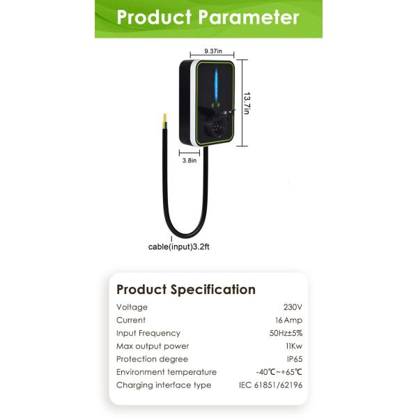 Customized AC EV Charger Wall Box 7KW For Electric Car OEM ODM Ev Charger