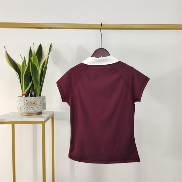 Burgundy Women Horse Riding Polo Shirts Half Zipper Equestrian Base Layer