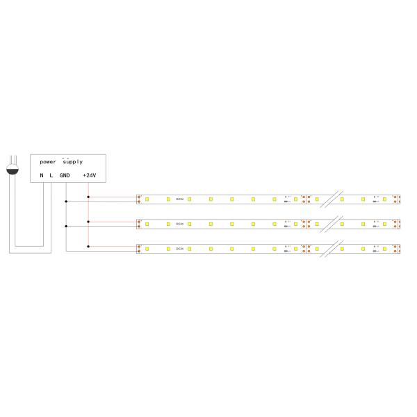 130lm Per Watt Indoor LED Strip Lights 2835 LEDs CRI90 24VDC Low Voltage