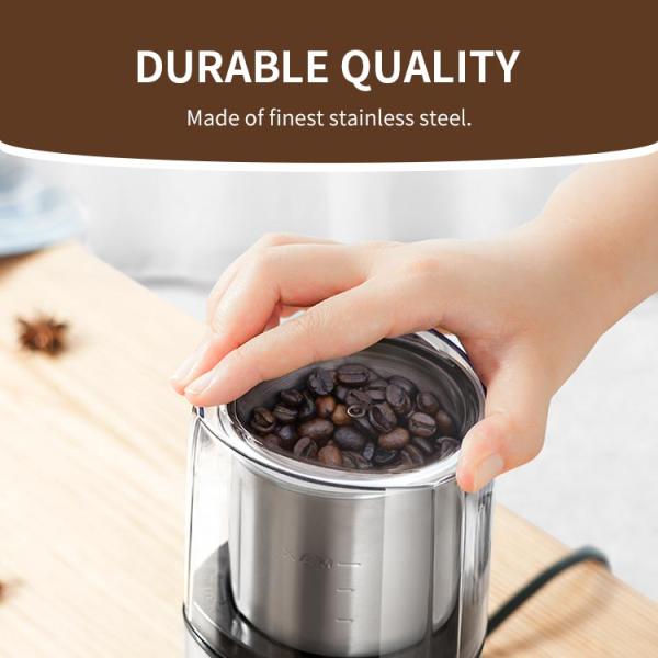 200W Small Electric Coffee Maker 120V Stainless Steel Coffee Grinder With Removable Bowl