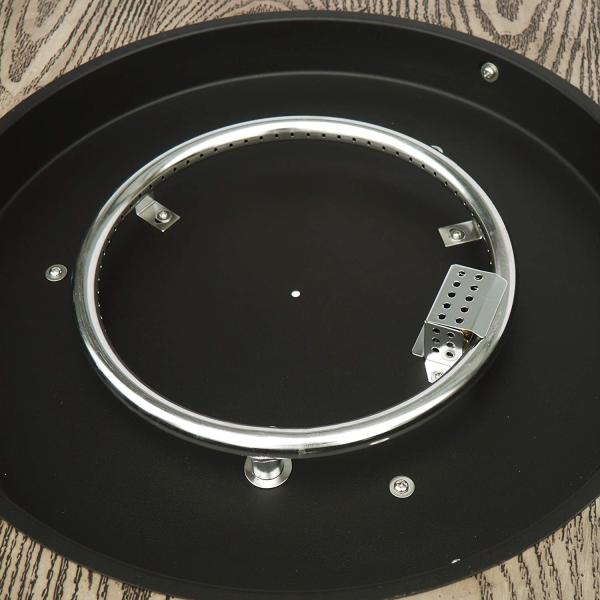 Outdoor Brazier Stocked Propane Gas Fire Pit Wood Pattern Brown