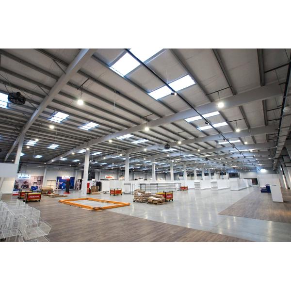 Sliding Door / Roller Door Long Pan Multi Storey Customized Steel Structure Warehouse