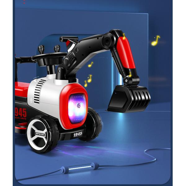 Plastic Kids Electric Toys Slide Excavator Ride On Mini Construction Truck for Children