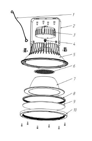 Die Casting Aluminium Canopy CE ROHS 150w LED UFO High Bay Light