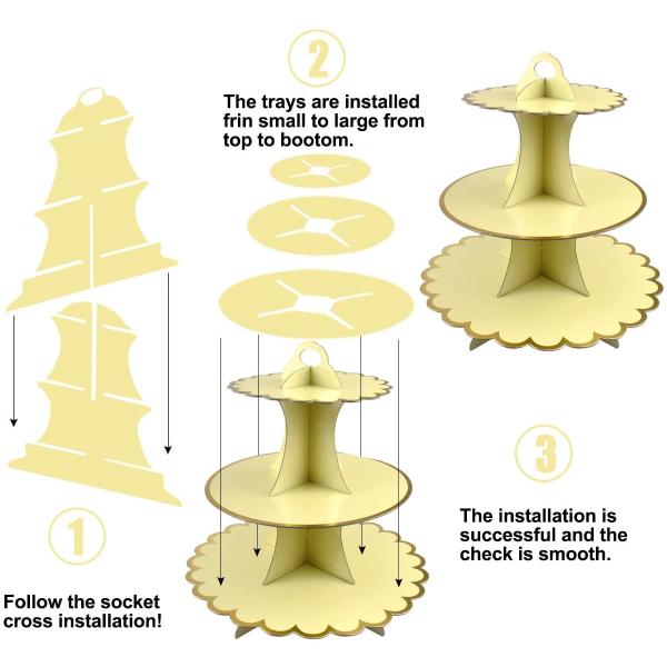 Birthday Round Food Stand Display 3 Tier Paper Cupcake Stand