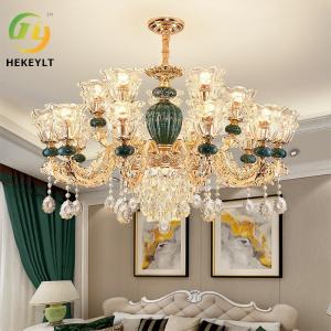 Quality Full Spectrum LED Luxury Glass Ceramic Chandelier Living Room Dining Room Bedroom Light wholesale