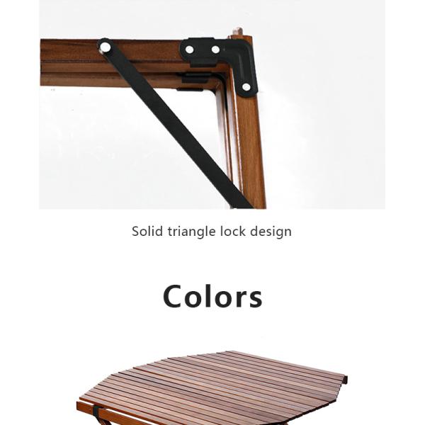 Octangle Wood Camping Table - Different angle view