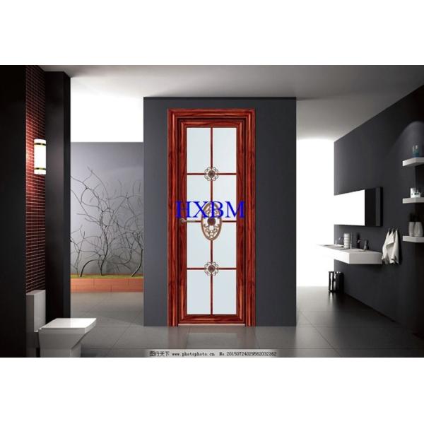 Double Glazed Aluminium Casement Doors With Wooden Finish German Hardware for Indonesia market