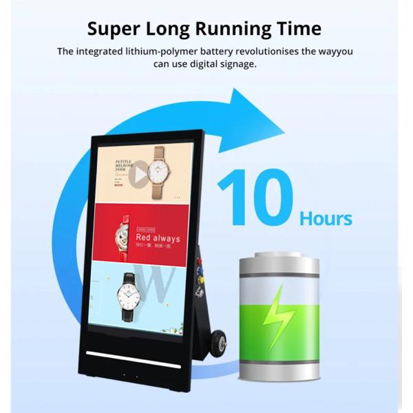 32/43/55 Inch Customized Portable Mobile Android Digital Signage Totem Outdoor Movable Display Screen