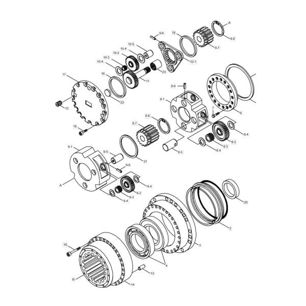 31N8-40072 31N8-40071BG 31N8-40070 Travel Reduction Gear Applied To Hyundai R290-7 R320-7 R305-7 Excavator Final Drive
