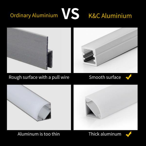 T5 6063 Pc Pmma Recessed Aluminium Led Profile 5mm Pcb For Drywall