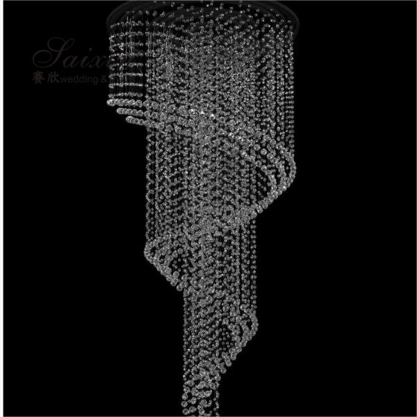 Glass Crystal Bead Curtains Ceiling Hanging With Crystal Ball Event Drape Wedding Decoration