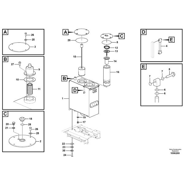 EC55 EC180 EC220 Excavator Spare Parts VOE14725906 Hydraulic Oil Guage