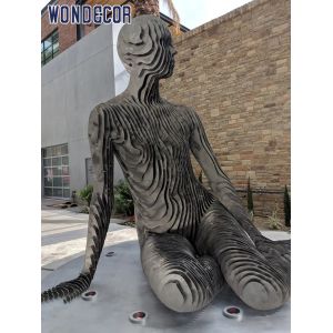 Buy cheap Outdoor Stainless Steel Garden Sculptures 165cm Sitting Women Shape from wholesalers
