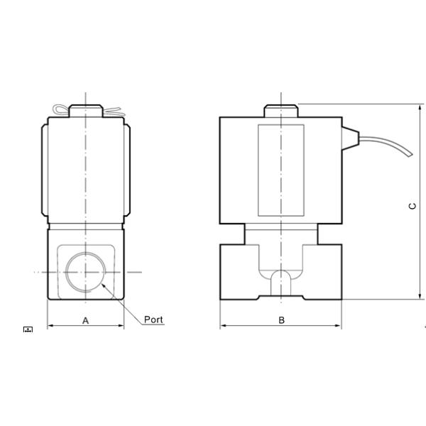 Pneumatic Direct Acting Two Port Solenoid Valve 12 Volt DN15mm