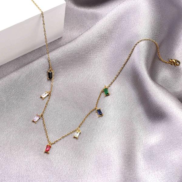 Zircon 18K Gold Jewelry Set Stainless Steel Gold Plated OEM ODM