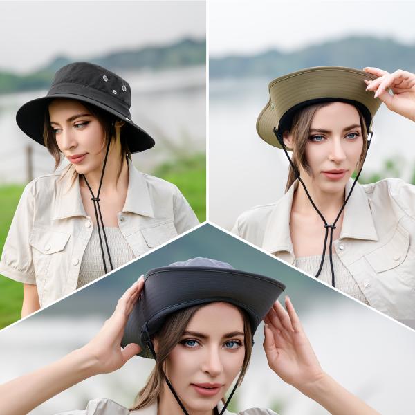 UPF 50+ Foldable Bucket Hats Summer Safari Hat For Hiking Outdoor