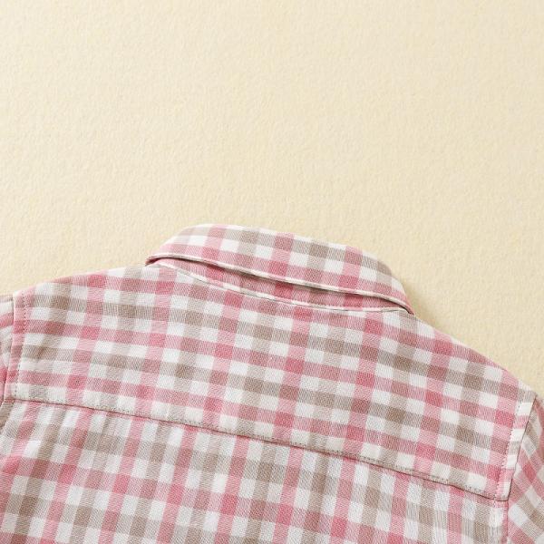 High quality clothing boys plain tops design children shirts Preppy Style cotton fabric short sleeves plaid shirt