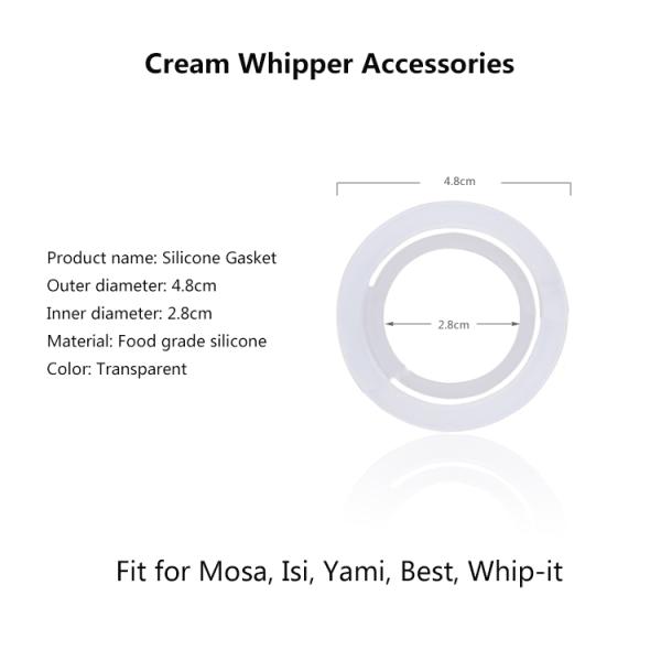 7g 4.8cm Whipped Cream Dispenser Gasket Transparent Silicone Whip Cream Dispenser Parts