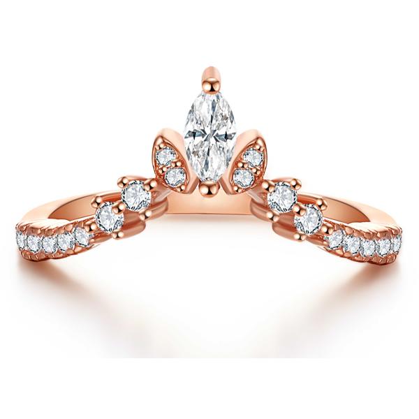 0.61ct 14K Yellow Gold Jewelry Ring 2mm 1.5mm Stone Size With Natural Diamond